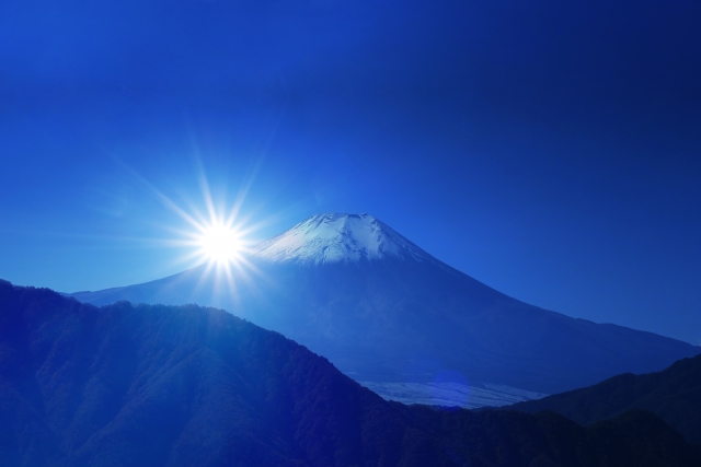 富士山と日の出